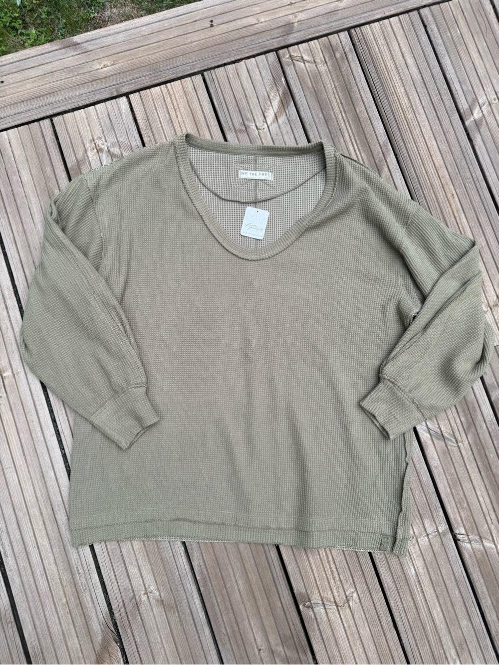 Free People Waffle Knit Shirt
